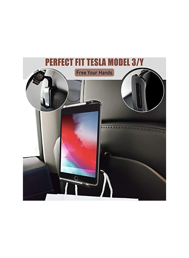 SYOSI Phone Tablet Car Mount Holder Compatible with 2016-2022 Tesla Model 3 Model Y Headrest Mount Back Seat Cellphone Tablet Stand Cradle Tesla Model 3/Y Accessories Upgrade - Image 5
