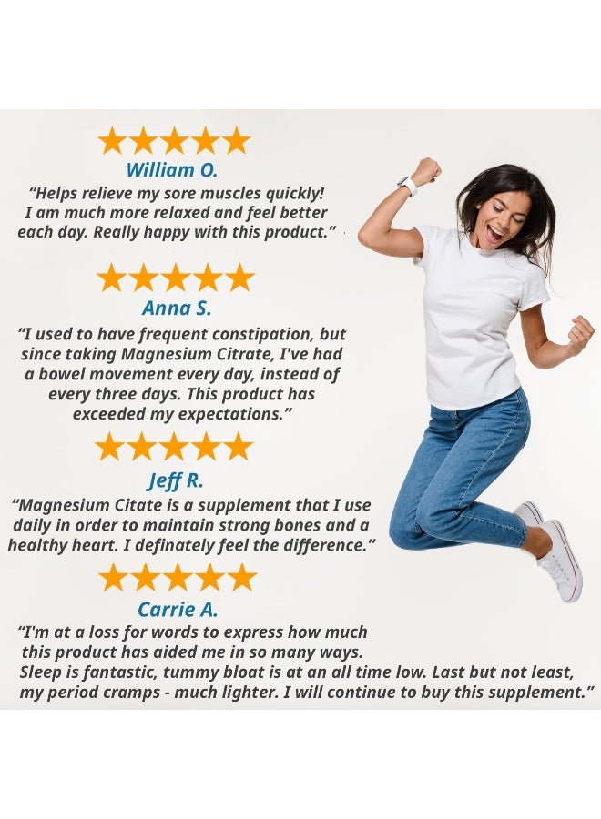 Nature's Branch Magnesium Citrate 400mg - 200 Capsules - High Potency for Sleep, Leg Cramps, Extra Strength Absorption, Easy to Swallow Pills for Women & Men, Vegan Supplement Not Tablets - Made in USA - Image 5