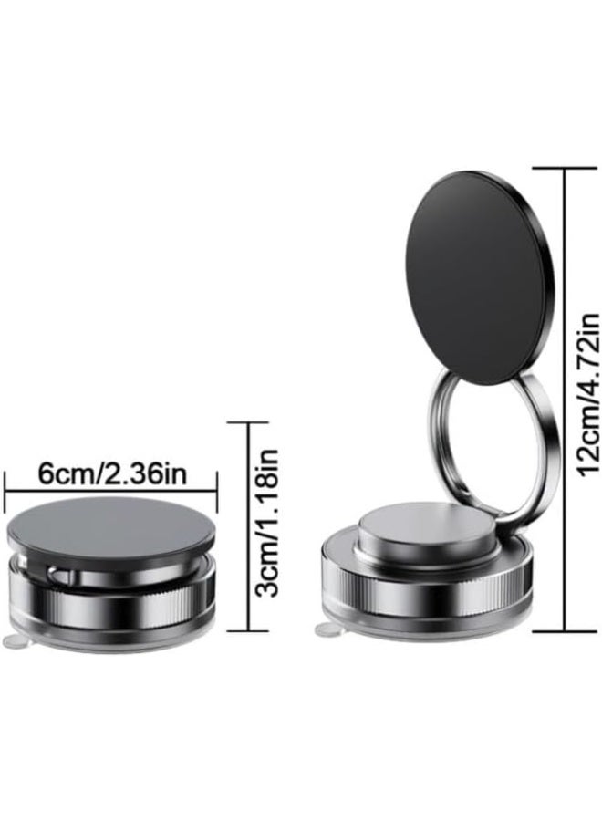 360° Magnetic Phone Holder with Dual Rotation Angle and Super Strong Suction Base - Instant and Secure Mounting on Any Smooth Surface (Mirror, Glass, Marble, Car Dashboard) - Super Strong Magnet to Hold Phone Without Shaking - Suitable for Gym, Kitchen, Car, Office - Compatible with All iPhone 11 and Above with Metal Ring for Non-Magnetic Phones  - Image 3