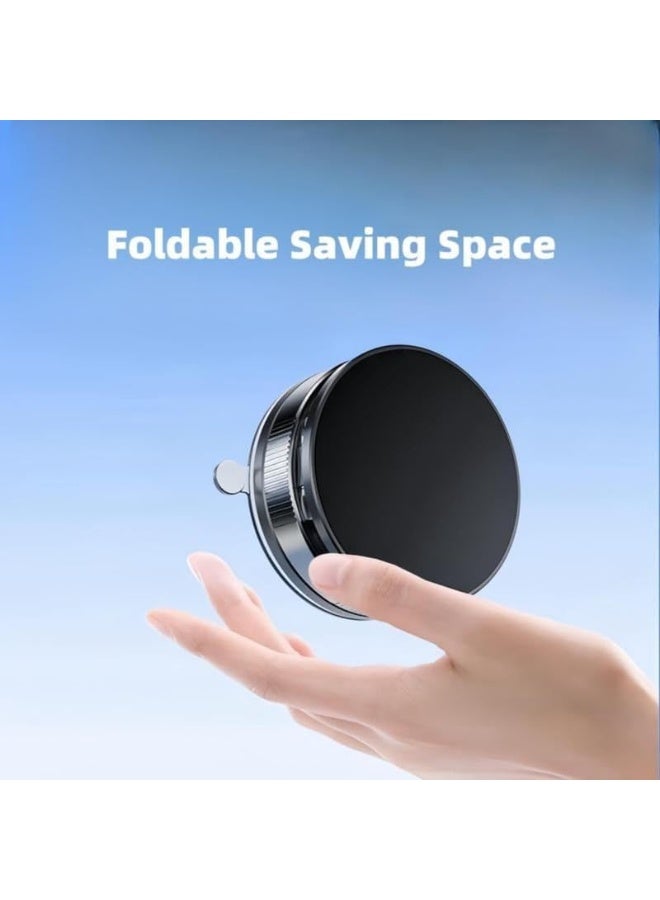 360° Magnetic Phone Holder with Dual Rotation Angle and Super Strong Suction Base - Instant and Secure Mounting on Any Smooth Surface (Mirror, Glass, Marble, Car Dashboard) - Super Strong Magnet to Hold Phone Without Shaking - Suitable for Gym, Kitchen, Car, Office - Compatible with All iPhone 11 and Above with Metal Ring for Non-Magnetic Phones  - Image 2