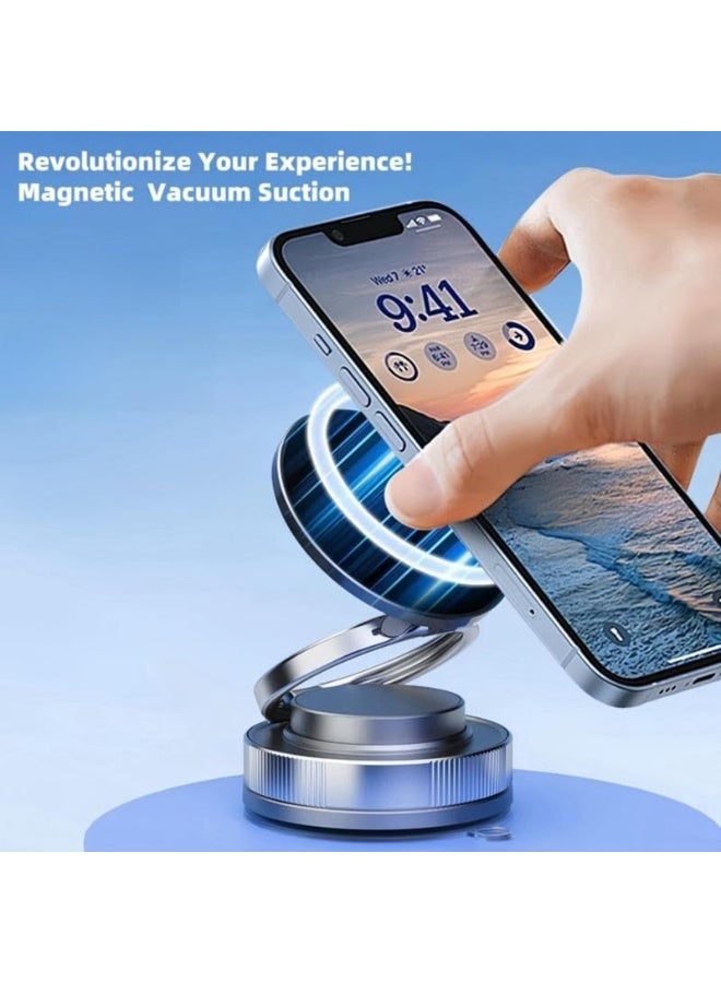360° Magnetic Phone Holder with Dual Rotation Angle and Super Strong Suction Base - Instant and Secure Mounting on Any Smooth Surface (Mirror, Glass, Marble, Car Dashboard) - Super Strong Magnet to Hold Phone Without Shaking - Suitable for Gym, Kitchen, Car, Office - Compatible with All iPhone 11 and Above with Metal Ring for Non-Magnetic Phones - Image 5