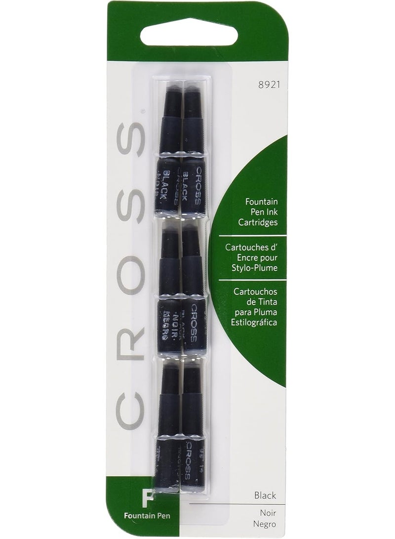 Cross Convenient Fountain Pen Cartridges, Black, 6-Count (Pack of 6) - Image 1