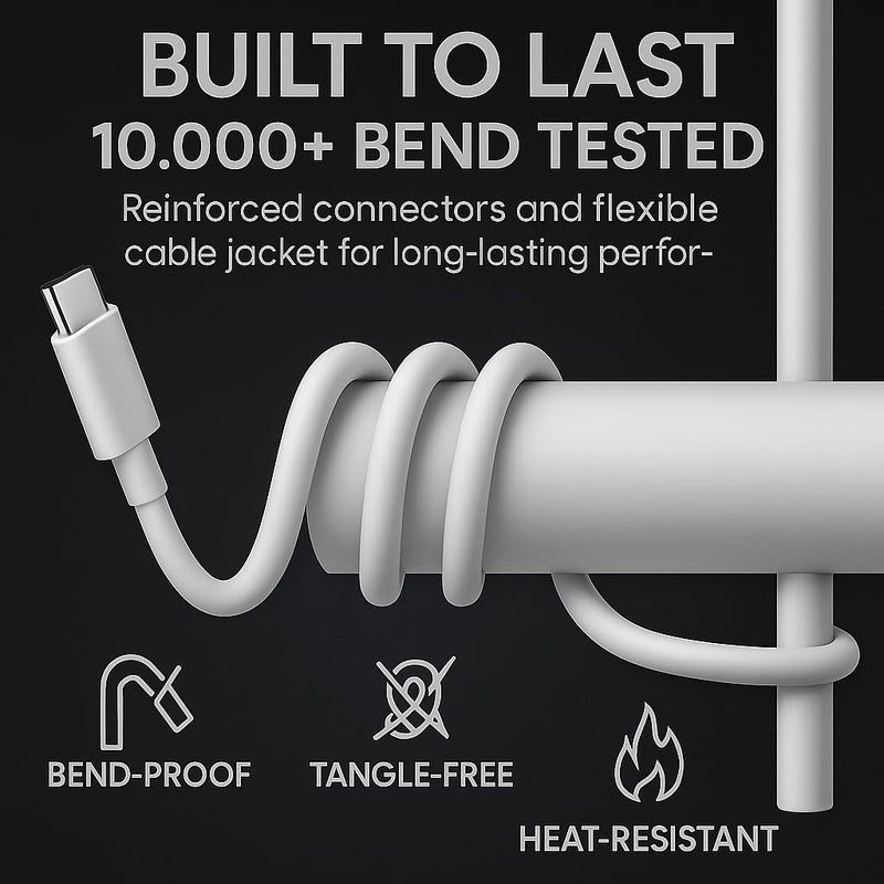 TOPGO 25W Original Type C to C 3.3 FT Fast Charging USB C Cable High-Speed & Data Transfer Compatible with Samsung Galaxy M15,F15,A15,A14,M14,F14,M34,F34,A34,A54,S21 Fe 5G,S22,S23 Type-C Cord,White - Image 5
