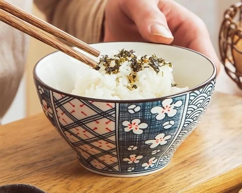 pepplo Porcelain Bowls For Kitchen, Cereal Bowls, Salad Bowls, Pasta Bowls, Soup Bowls, Dessert Bowls, Serving Bowls, Japanese Style Bowls, Noodles Bowls, Tableware Set, Microwave Safe (Multicolor, 2 Piece) - Image 5