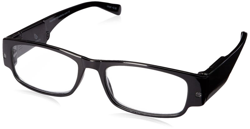Foster Grant Lloyd Lightspecs Lighted Reading Glasses, Black/Transparent, 59 mm, 1.75x - Image 1