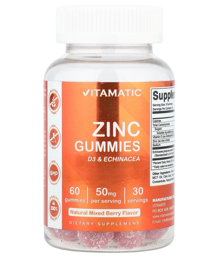 Vitamatic Zinc Gummies Mixed Berry 60 Gummies