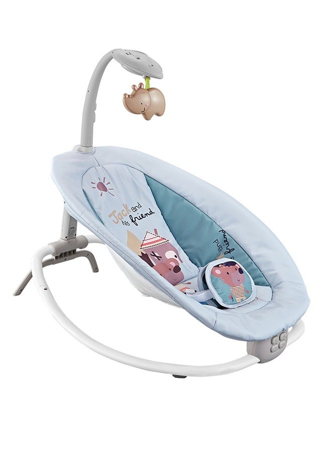 صحراء الواحة مقعد أطفال متعدد الوظائف وكرسي هزاز مع لعبة معلقة، مقعد اهتزاز موسيقي، باسينت أرجوحة قابلة للطي، حمالة أمان ثلاثية النقاط، جهاز تحكم عن بعد - Image 1