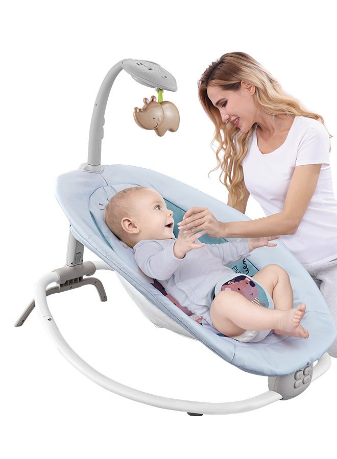 صحراء الواحة مقعد أطفال متعدد الوظائف وكرسي هزاز مع لعبة معلقة، مقعد اهتزاز موسيقي، باسينت أرجوحة قابلة للطي، حمالة أمان ثلاثية النقاط، جهاز تحكم عن بعد - Image 2