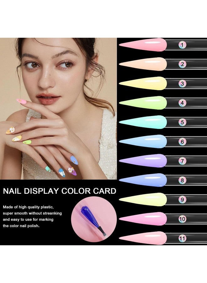 Allstarry Allstarry 200 Pcs Clear & Natural Nail Swatch Sticks with Ring and Numbered Tips Pointed Shaped Nail Art Polish Display Tips, False Nail Sample Sticks, Sacks of Transparent Nail Practice for Manicure - Image 3