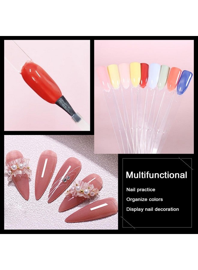 Allstarry Allstarry 200 Pcs Clear & Natural Nail Swatch Sticks with Ring and Numbered Tips Pointed Shaped Nail Art Polish Display Tips, False Nail Sample Sticks, Sacks of Transparent Nail Practice for Manicure - Image 5