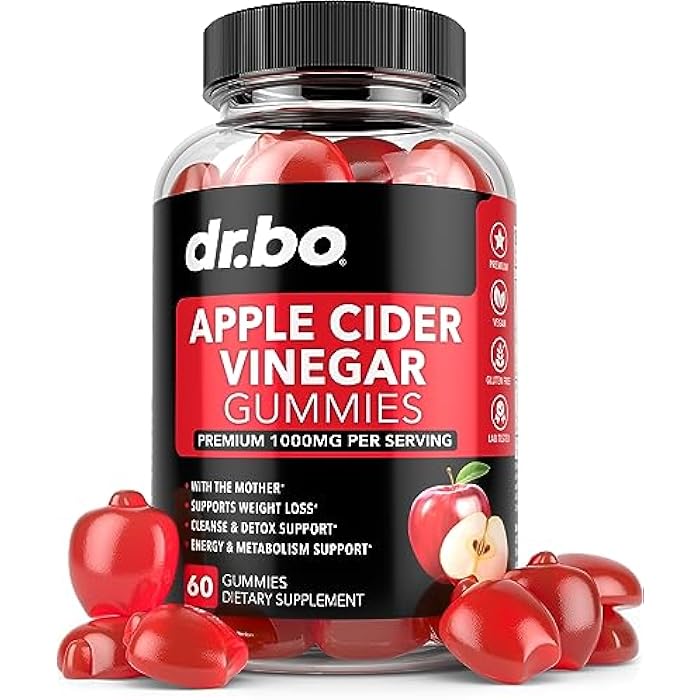 dr.bo ACV Apple Cider Vinegar Gummies - Natural Support for Advanced Weight Loss, Detox, Cleansing, Digestion Plus Gut Health - ACV Gummies Supplements with 1000MG Apple Cider Vinegar Gummy with The Mother - Image 1