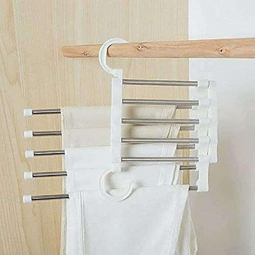 CELLEBII 5 in 1 Rack Stainless Steel Foldable Clothes Hanger for Wardrobe Magic Foldable Hanger Space Saving 2 - Image 2