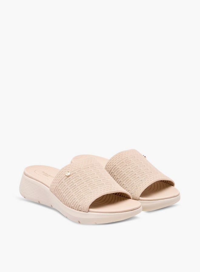 Flora Bella By Shoexpress Floral Bella Textured Slip-On Sandals - Image 3