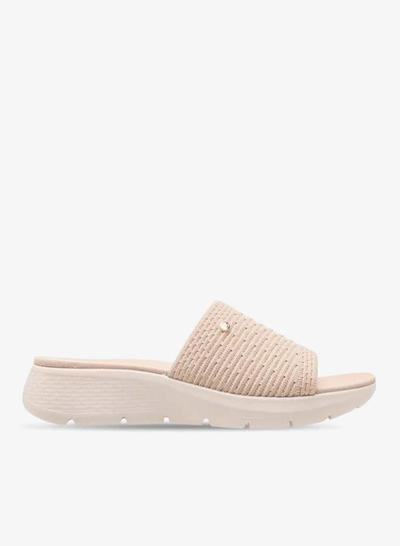 Flora Bella By Shoexpress BEIGE Floral Bella Textured Slip-On Sandals for Women | Best Price UAE