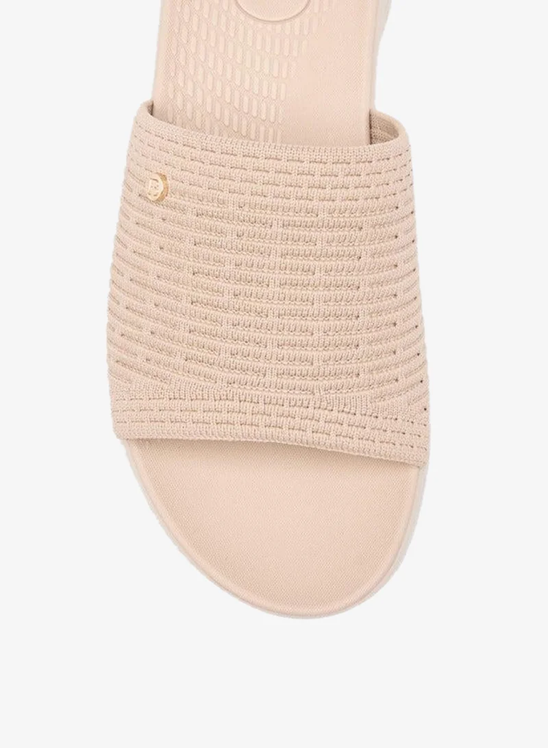 Flora Bella By Shoexpress BEIGE Floral Bella Textured Slip-On Sandals for Women | Best Price UAE