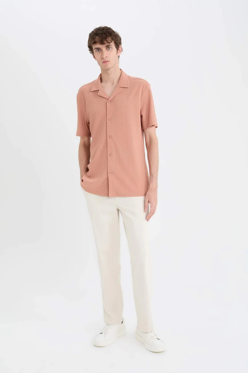 Defacto Modern Fit Resort Neck Short Sleeve Shirt