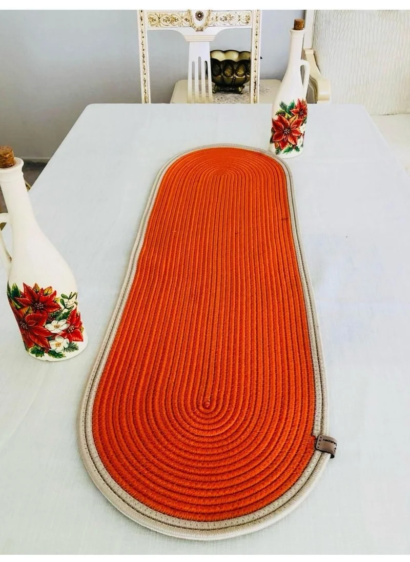 BDZ Deri BDZ Leather Wicker Jute Look Runner Table Cover Orange