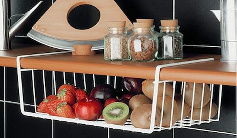 Go Hooked Go Hooked Multipurpose Under Shelf Basket/Coated Iron Under Cabinet Storage Organizer Rack Shelf/Under shelf Organizer Rack For Kitchen, Bedroom (Combo, Pack of 3) (1 Pc - 12" & 2 Pcs - 16") (White)  - Image 5