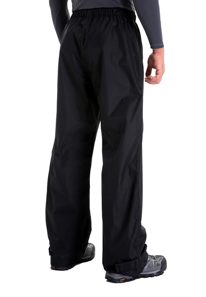 clothin Men's Waterproof Rain Pants Elastic Waist Drawstring Insulated Ski Pants with Zipper Pockets (Black-M) - Image 3