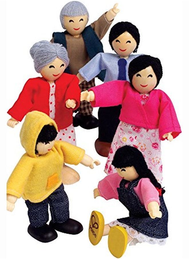 Hape - Asian Wooden Doll House Family Set - Image 1