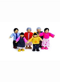 Asian Wooden Doll House Family Set