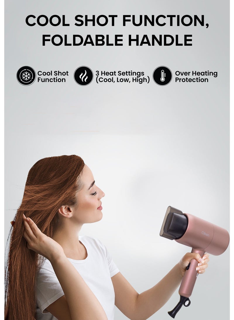 Clikon Professional Hair Dryer - 2-Speed & 3 Temperature Settings 1800W- 2 Years Warranty - Image 2