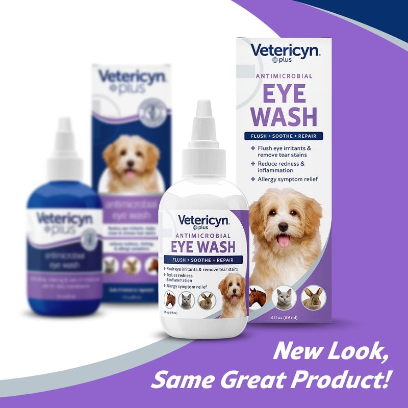 Vetericyn Plus Dog and Cat Eye Wash | Eye Drops for Dogs and Cats to Flush and Soothe Eye Irritations, Dog Tear Stain Cleaner, Safe for All Animals. 3 Ounces - Image 2
