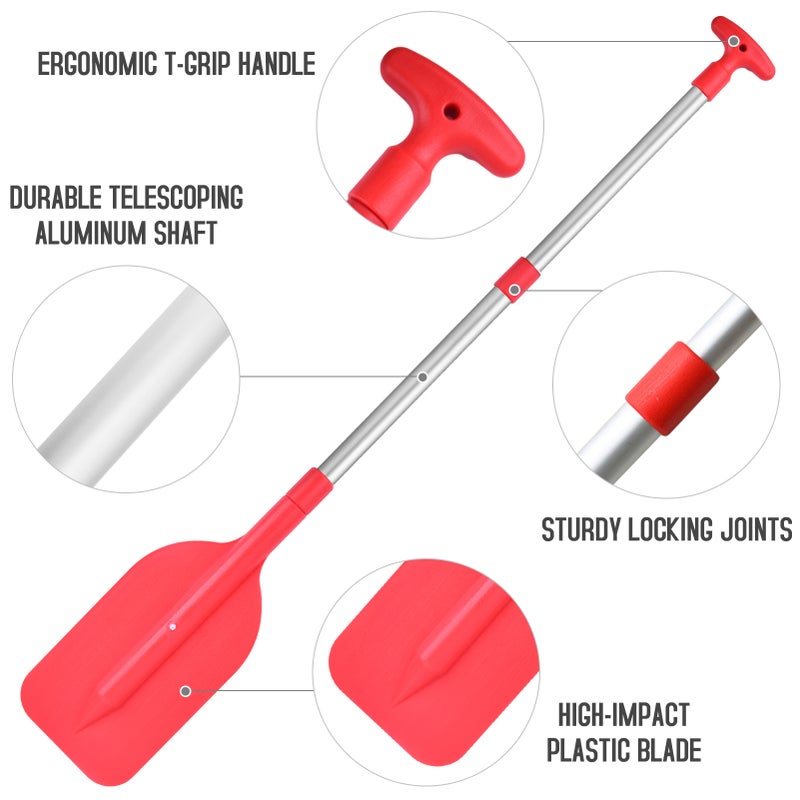 Telescopic Mini Paddle Portable Collapsible Adjustable Boat Paddle - Image 3