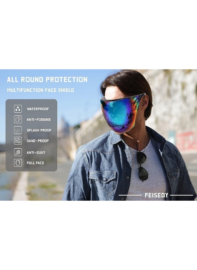 FEISEDY - FEISEDY Full Cover Face Visor Protective Glasses Mirror Shield Sunglasses Anti Fog B2781 - Image 1