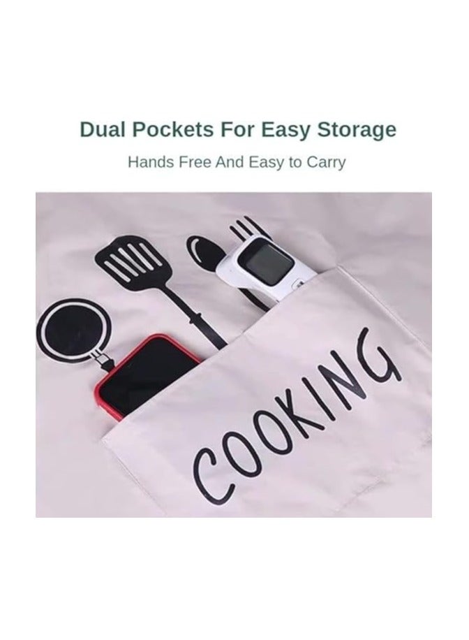 مريلة مطبخ من بلاستيك PVC، مريلة طبخ مقاومة للماء مع مناشف يد من الصوف المرجاني، جيب قابل للتوسيع، مريلة شيف للجنسين للرجال والنساء، مريلة للطبخ والرسم والاعمال المنزلية - Image 3