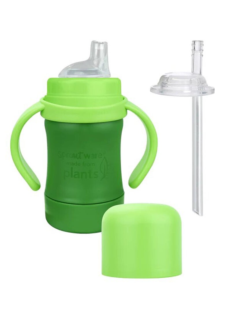 green sprouts - Sprout Ware Sip & Straw Cup made from Plants-6oz-Green- 6mo+ - Image 1