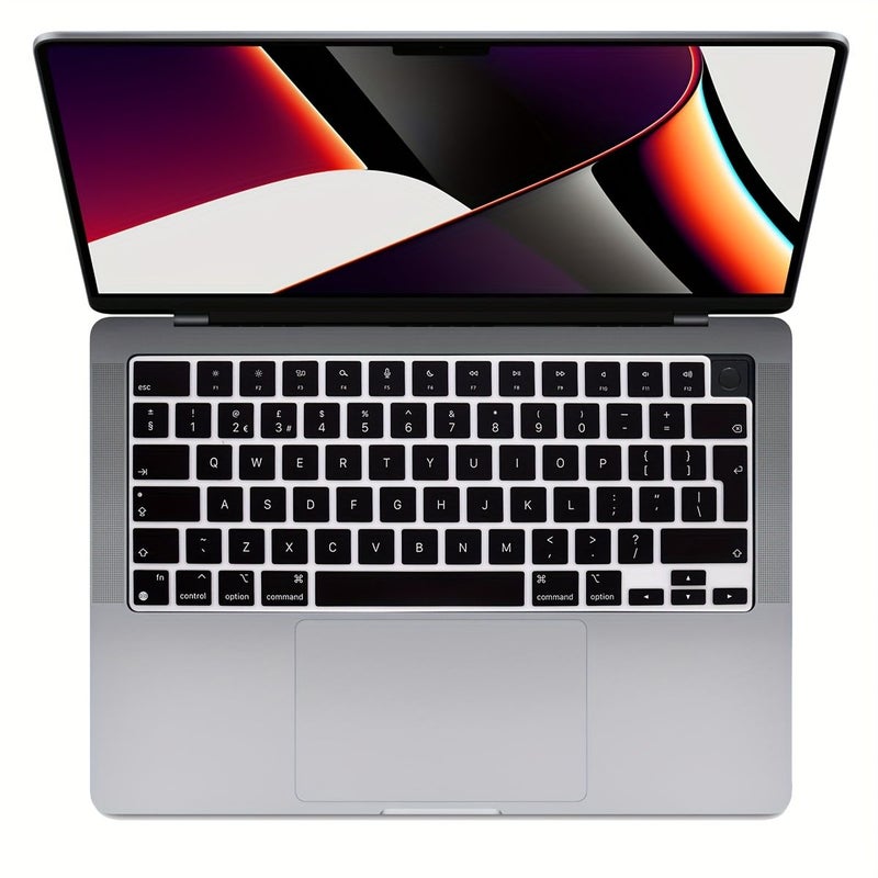 White Silicone Keyboard Cover for Mac Air 13 6 Inch 15 3 Inch Pro 14 Inch 16 Inch M2 M3 A2681 A2941 A3113 M4 A2442 A2485 A2991 A3403 with Touch ID - Image 1