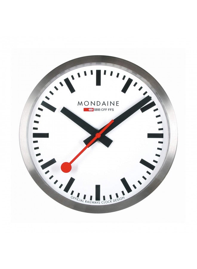 MONDAINE Mondaine - Wall Clock - A995.Clock.16SBB - Large White Dial - Wall Clocks - Made in Switzerland  - Image 1