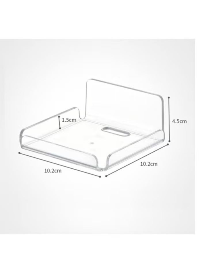 Generic - Acrylic Small Wall Shelf Set of 2 for Security Cameras, Speakers, Baby Monitors, Floating Shelves Easy to Install No Drill (Clear) - Image 1