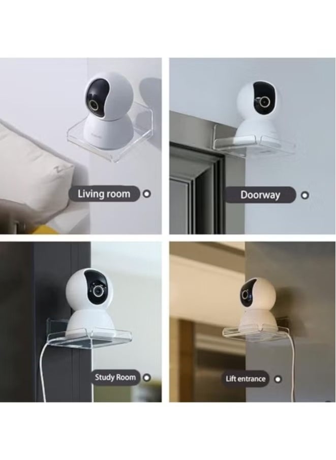Generic - Acrylic Small Wall Shelf Set of 2 for Security Cameras, Speakers, Baby Monitors, Floating Shelves Easy to Install No Drill (Clear) - Image 1
