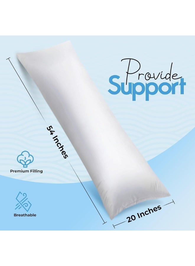 Large Body Pillow Insert- Breathable Full Body Pillow for Side Sleeper - Soft Long Bed Pillow for Adults - 20 x 54 inch  - Image 4