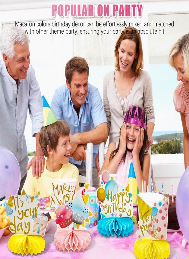 Fellibay 9 Pcs Colorful Honeycomb Centerpiece, Happy Birthday Decorations Set, Table Topper, Baby Shower Supplies - Image 5