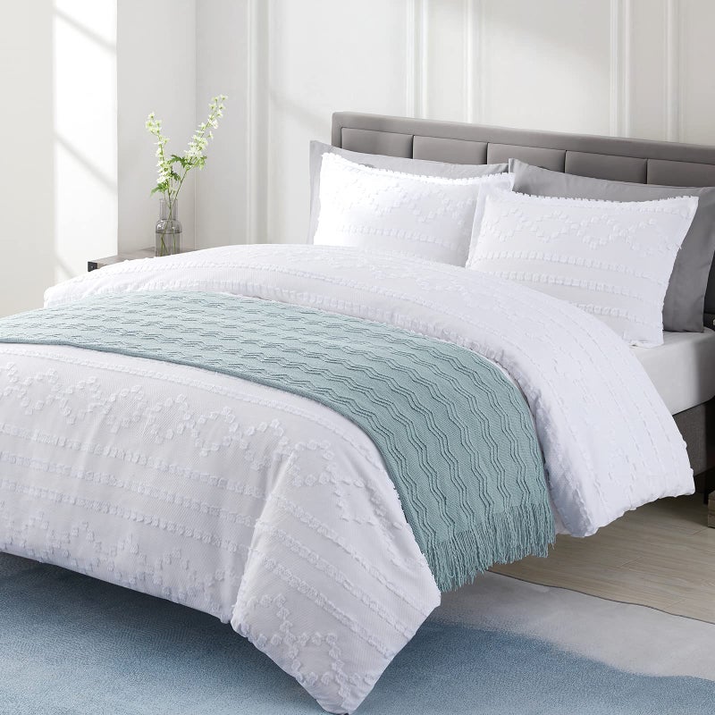 BOURINA Throw Blanket Textured Solid Soft Sofa Throw Couch Cover Knitted Decorative Blanket  50 x90 Inches Aqua - Image 1