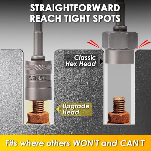 Topec 32PCS Bolt Extractor Kit, Stripped Bolt Extractor Socket Set, 6mm-19mm (1/4" to 3/4") Rounded Bolt Remover, Easy Out Bolt Extractor Set for Broken Bolt Nuts - Image 2