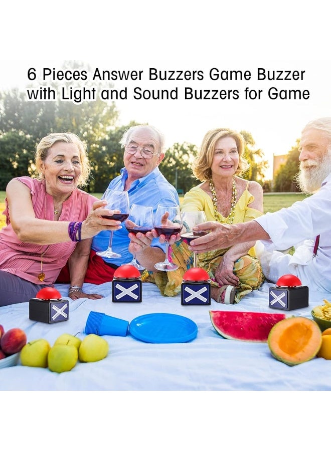 Fabbay 6 Pieces Answer Game Buzzer with Light and Sound Buzzer Alarm Buttons for Game Show Kids Adult Party Contest Prop Trivia Quiz Buzzer Toys - Image 3