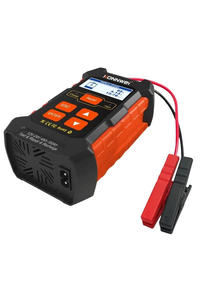 Konnwei KONNWEI KW520 12V/10A-24V/5A Battery Tester+Charger+Repair Tool with tester and repair function  - Image 2