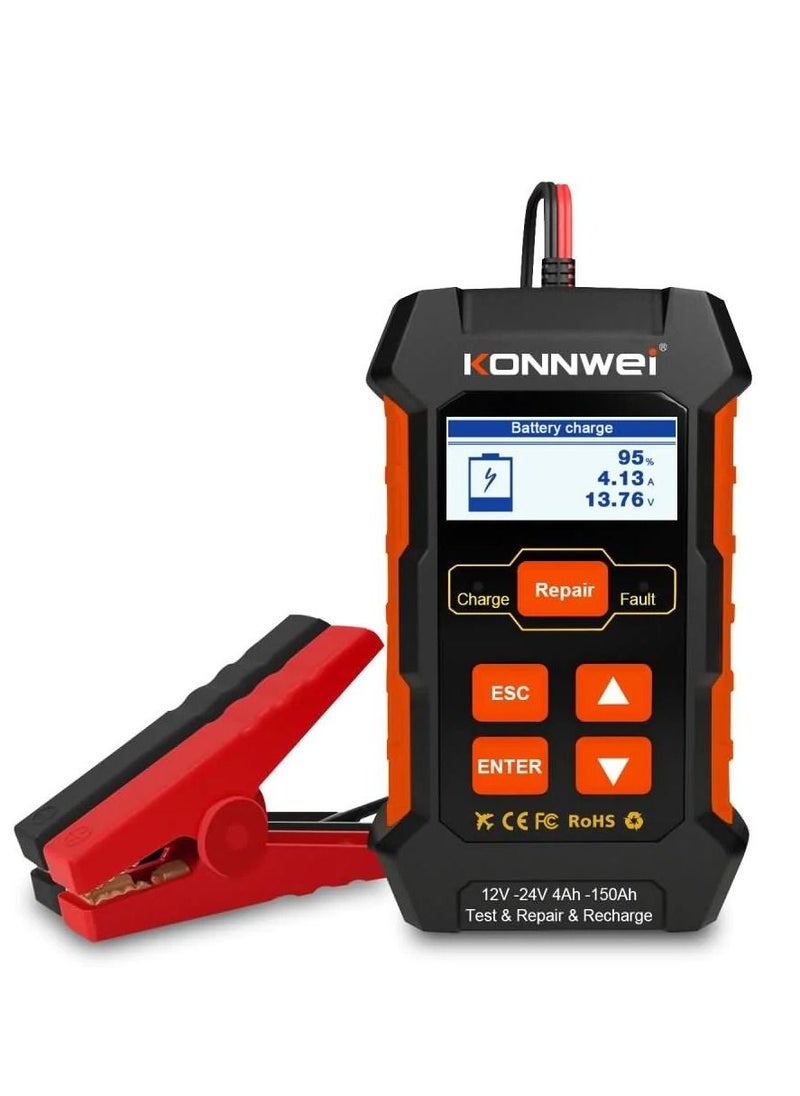 Konnwei KONNWEI KW520 12V/10A-24V/5A Battery Tester+Charger+Repair Tool with tester and repair function  - Image 1