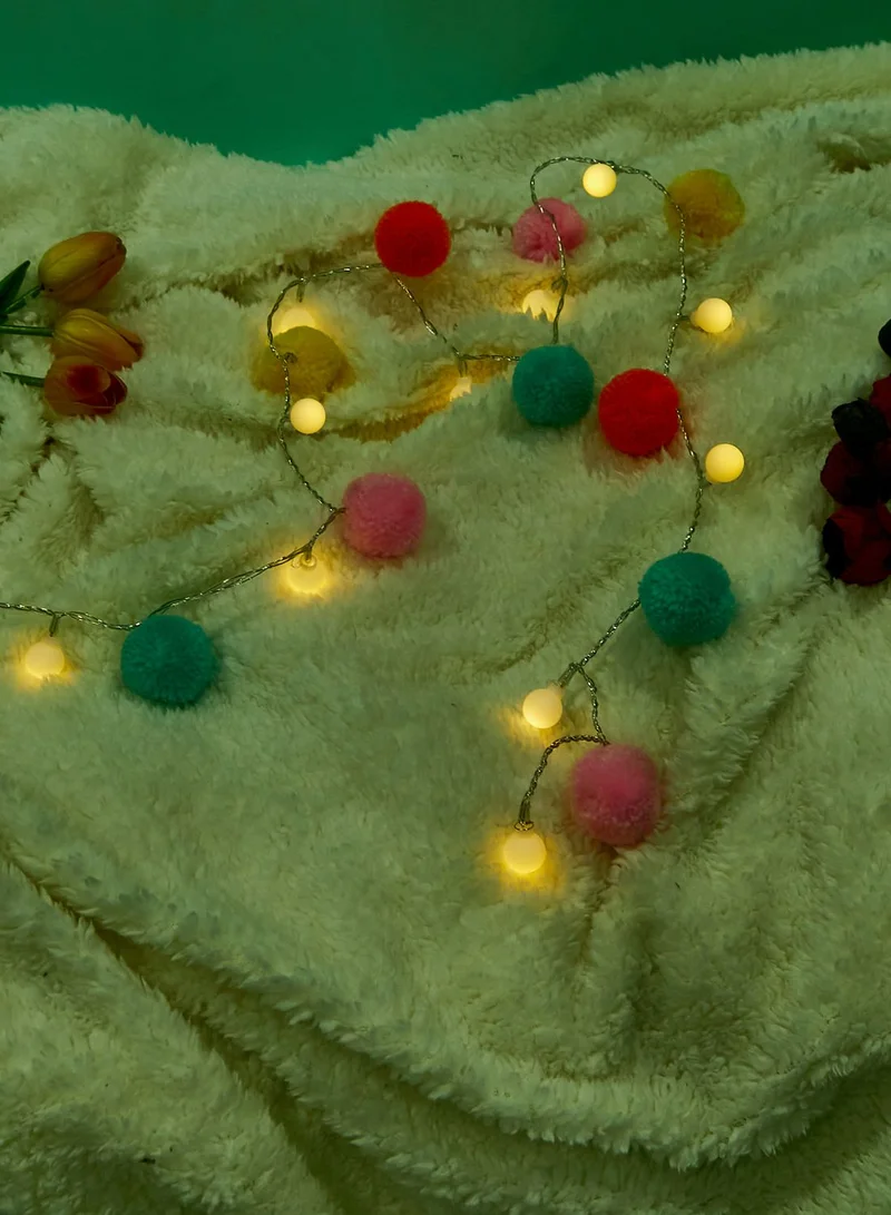 Pink Cactus Pom Pom Fairy Lights