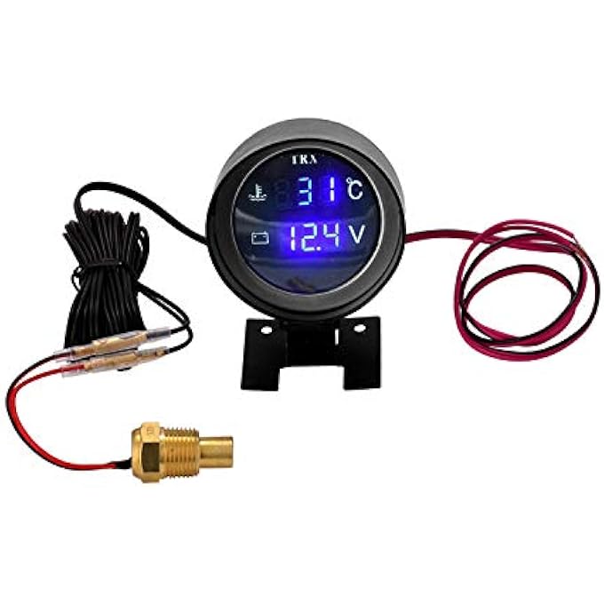 Eacam Round Led Digital Car Truck Water Temp Gauge Temperature Sensor Temperatura Moto  Voltmeter Volt Voltage Meter 2 In 1 120V 24 - Image 5