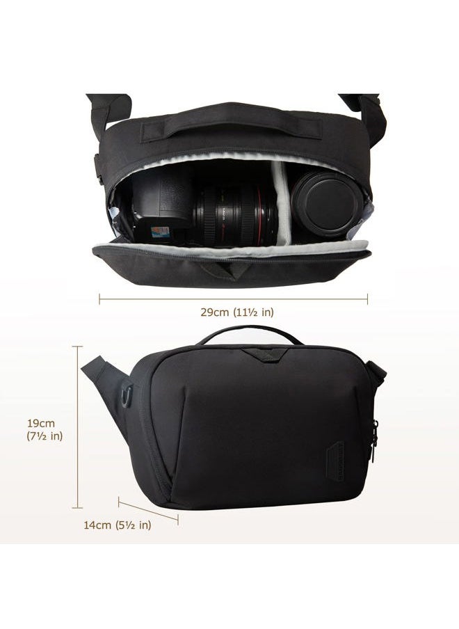 BAGSMART - Bag for DSLR Camera, Waterproof Crossbody Camera Case with Padded Shoulder Strap, Anti-Theft Shoulder Bag, Black - Image 1