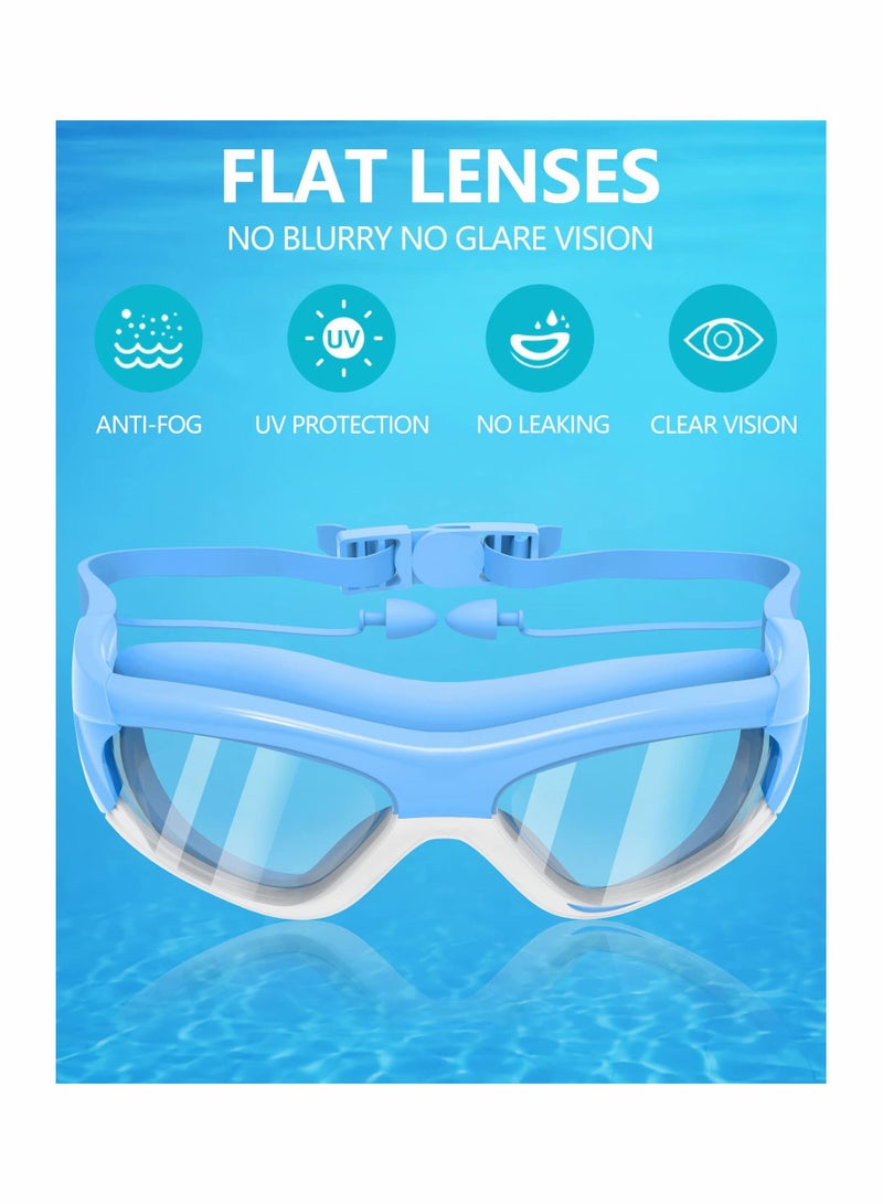 Excefore نظارات سباحة للأطفال، نظارات سباحة مستقطبة ممتازة لا تتسرب، رؤية واسعة، مضادة للضباب، حماية من الأشعة فوق البنفسجية، مقاومة للماء، مريحة وعصرية للأولاد والبنات - Image 2