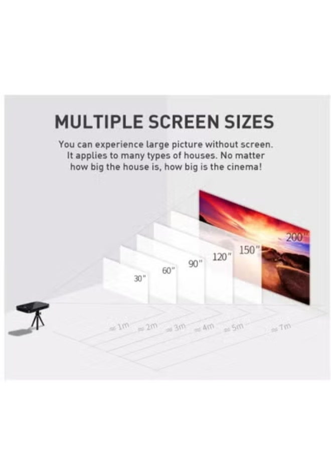 AROAQ DLP P09-II Full HD Projector Android 9.0 DDR4 2GB 32GB Mini Portable 4K Wifi BT4.2 4000mA Battery Video Beamer Home Cinema  - Image 5