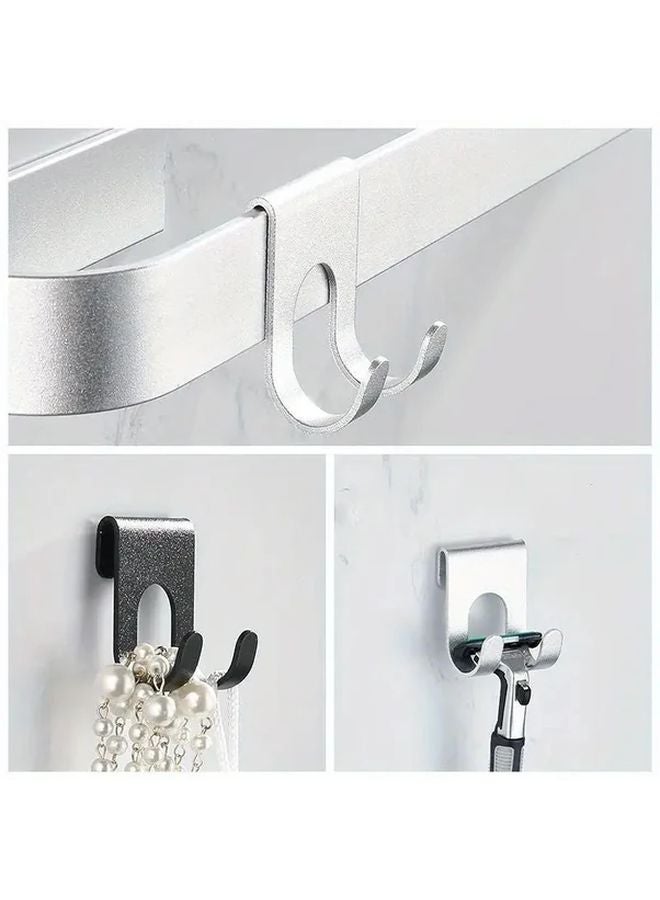 2Pcs Black Aluminum Hooks 2.17x1.57 Inch Shower Glass Door Towel Rack Bathroom Accessories - Image 5