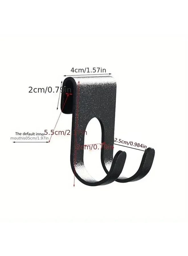 2Pcs Black Aluminum Hooks 2.17x1.57 Inch Shower Glass Door Towel Rack Bathroom Accessories - Image 4