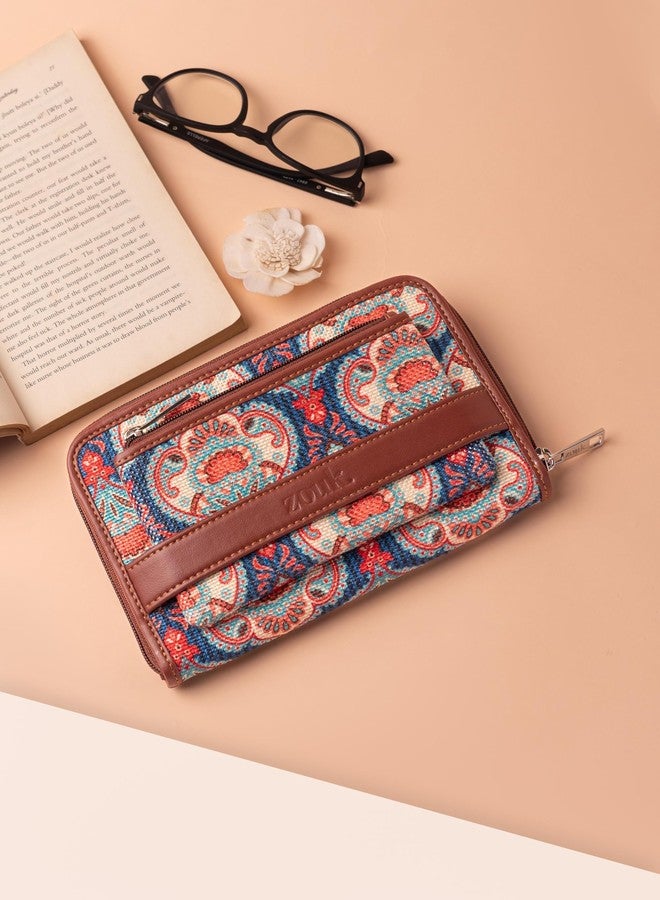 ZOUK Women's Vegan Leather and Jute Handmade Wallets with Mobile Phone Pocket (Multicolour) - Image 3